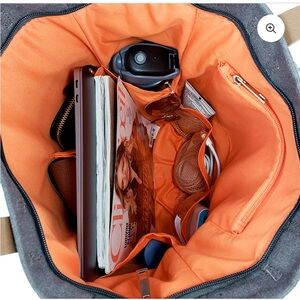 Gray and Orange Tote Bag